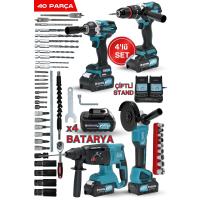 4'lü Set Kırıcı Delici 26 Mm Hilti 115 Mm Taşlama 400 Nm Somun Sökme 13mm Matkap Kömürsüz Set
