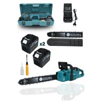 Dj16 Mavi Şarjlı Ağaç Odun Kesme Motoru Zincirli Testere 21v 4 Amper 20 Pilli Kömürsüz