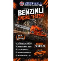 Mur-Cell 2.7 Kw 10500RPM İKİ ZAMANLI EW-YD10-58 BENZİNLİ ZİNCİRLİ AĞAÇ KESME TESTERESİ